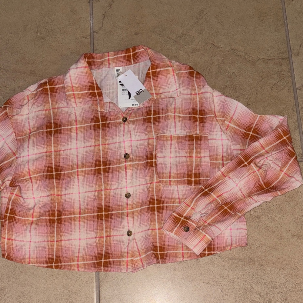 Plaid Button-Up Women's  top